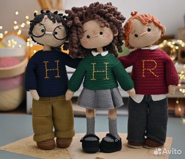 Вязаная игрушка кукла Гарри Поттер Гермиона Добби