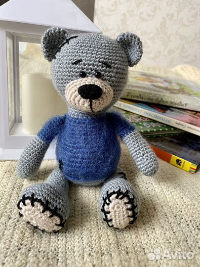 Мишка вязаная игрушка