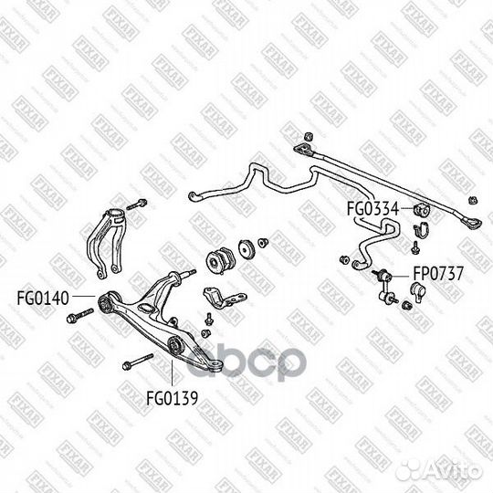 Втулка стабилизатора переднего FG0334 fixar