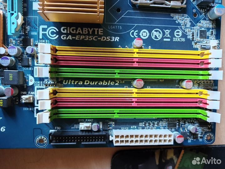 Комплект gigabyte GA-EP35C-DS3R+E2100+1GB(обмен)