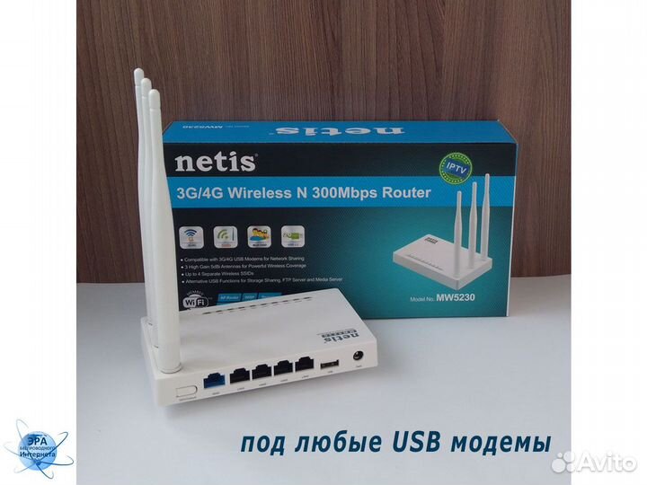 Wi-Fi роутер Netis MW-5230 для 3G/4G USB модема