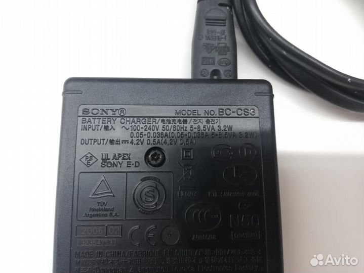Зарядка для аккумулятора sony bc-cs3
