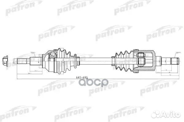 Полуось лев chrysler: sebring 08-09 dodge: avenger