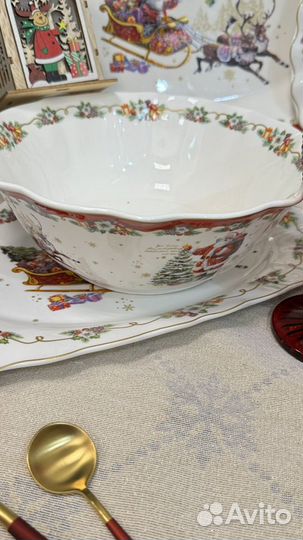 Новогодняя посуда 34 предм в стиле Villeroy&boch