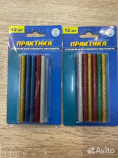Клеевые стержни практика 7х100 мм 12 шт 6 цветов
