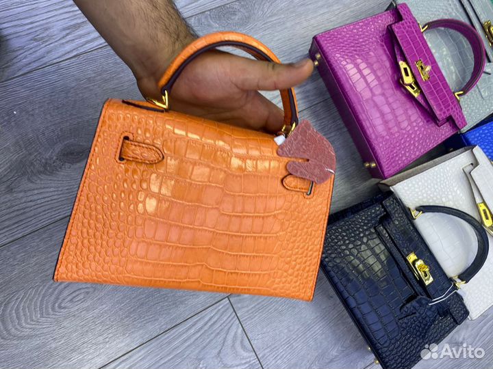 Сумка Hermes kelli mini 22 см крокодил