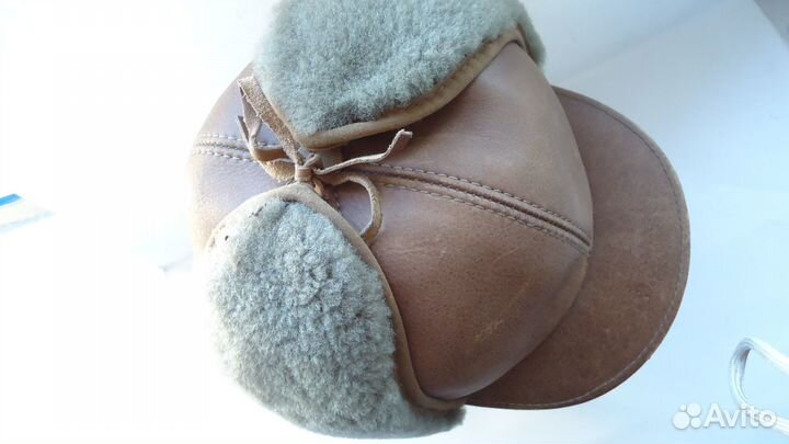 Мужская тёплая зимняя шапка кожа овчина 57 размер