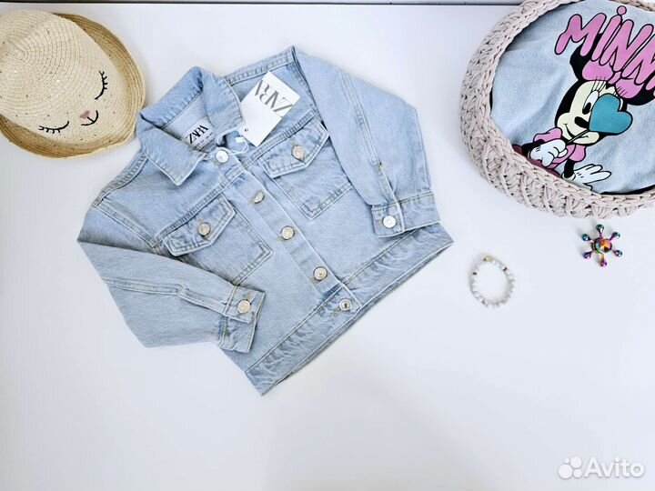 Джинсовая куртка zara для девочки Минни