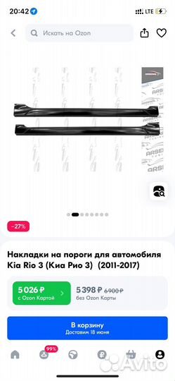 Накладки kia rio 3