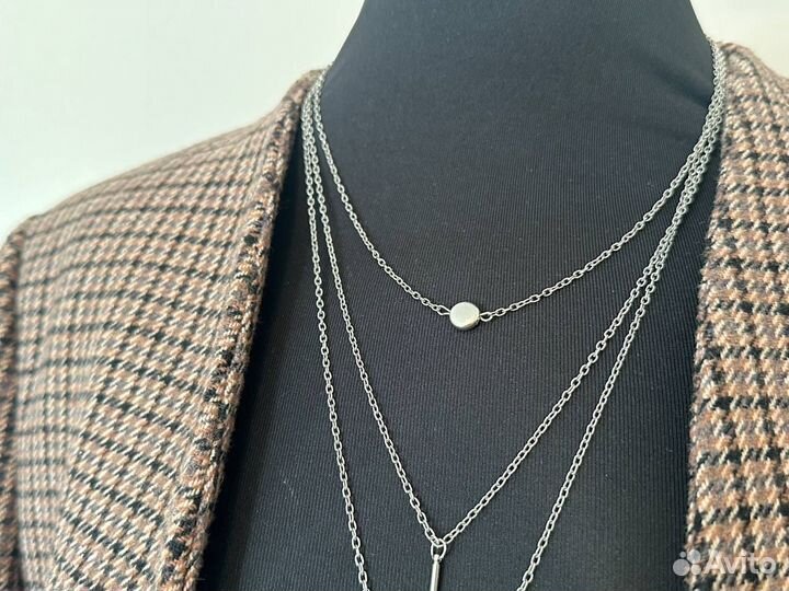 Ожерелье-колье женское цепочка на шею бижутерия