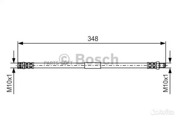 Bosch 1987476080 Шланг торм. зад. 348мм