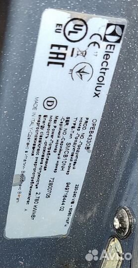 Духовой шкаф electrolux