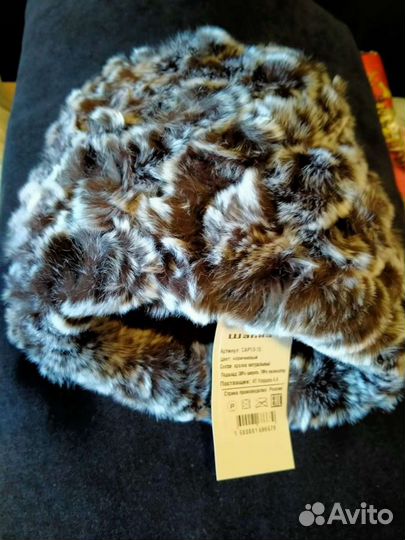 Шапка женская, натуральный кролик