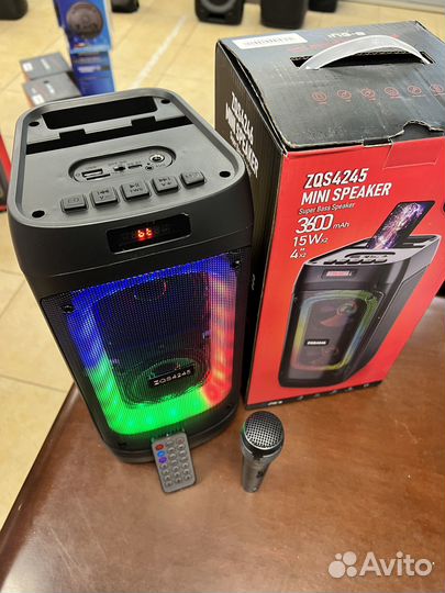 Колонка караоке ZQS 4245 мощный аккумулятор