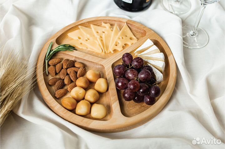 Менажница деревянная в подарочной упаковке