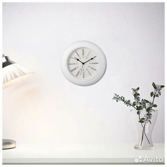 Настенные часы IKEA Скайрон белые 30см