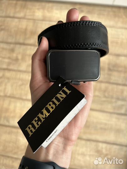 Мужской кожаный ремень новый rembini 56-58 размер