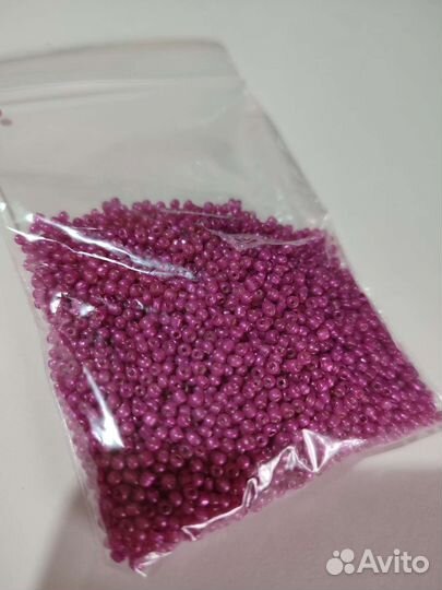Бисер розовый/малиновый/сиреневый