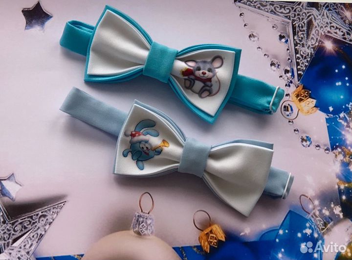 Галстук-бабочка детская новогодняя