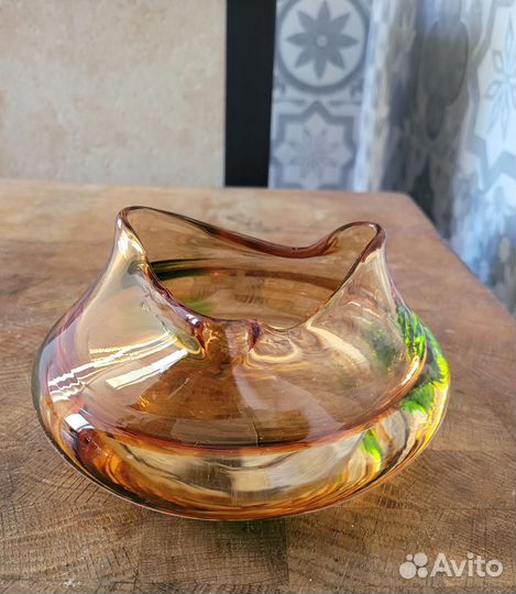 Пепельница чешское стекло 70гг