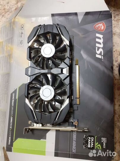 Видеокарта msi gtx 1050 ti 4gb