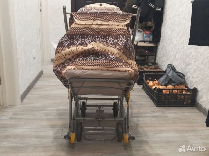 Детские санки коляска с колесами бу