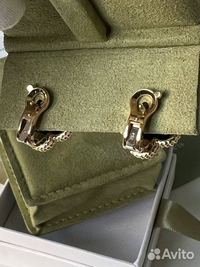 Золотые Серьги Van Cleef черный оникс