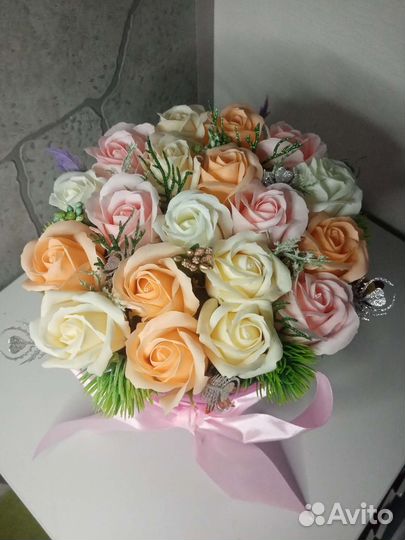 Подарки, букеты, цветы, розы из мыла