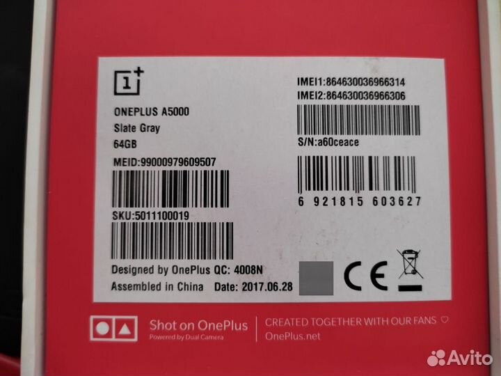 Oneplus 5 6\64 EU версия