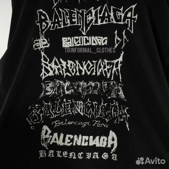 Лонгслив balenciaga diy metal dead inside черный