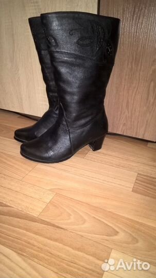 Кожаные сапоги