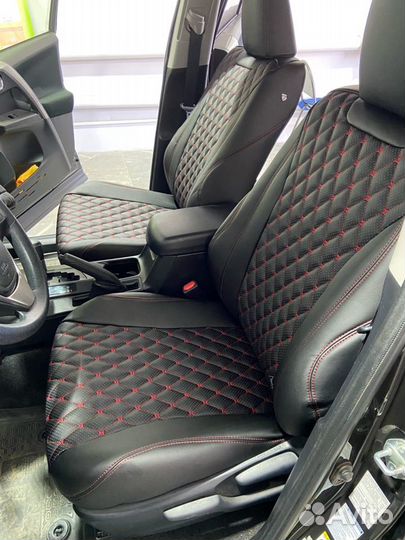 Чехлы Байрон KIA RIO 17+ красный ромб