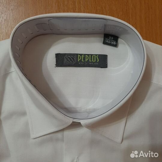 Рубашка школьная белая 140 на мальчика