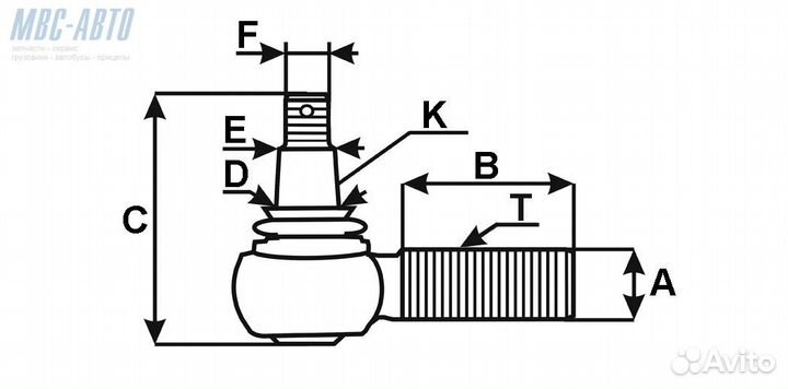 Наконечник рулевой тяги поперечной левый