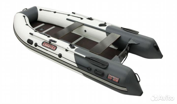 Лодка пвх Посейдон Касатка-365 серый/черный