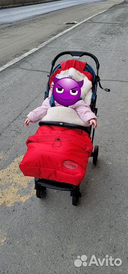 Зимний конверт в прогулочную коляску на овчине