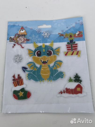 Наклейки на стекло на новый год