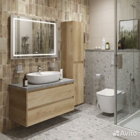 Мебель для ванной BelBagno kraft100RNN-kepmgl-1346-SET Rovere Nebrasca Nature