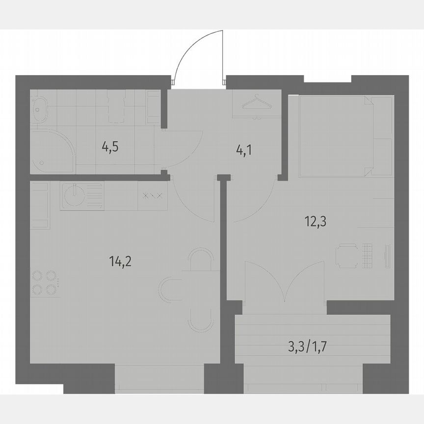1-к. квартира, 36,8 м², 4/7 эт.