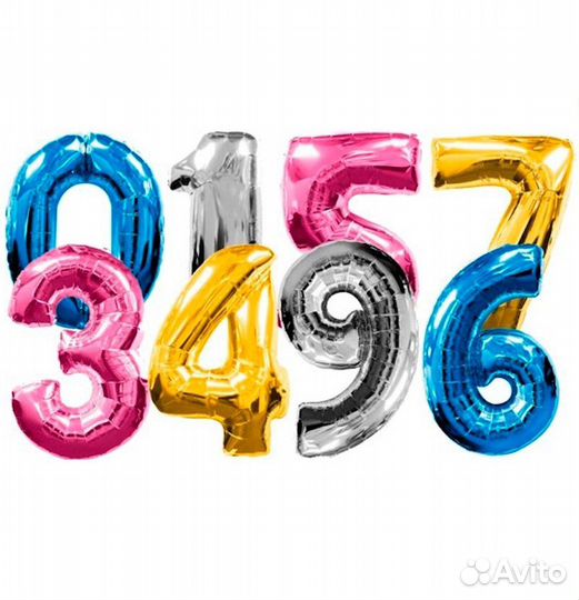 Фольгированная цифра с гелием