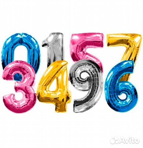 Фольгированная цифра с гелием