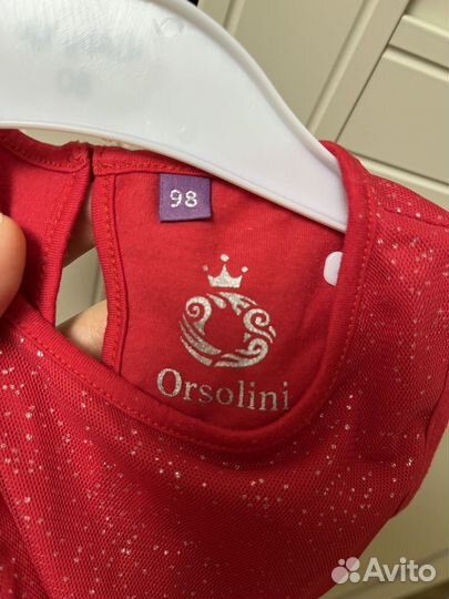 Платье красное для девочки 98, прокат