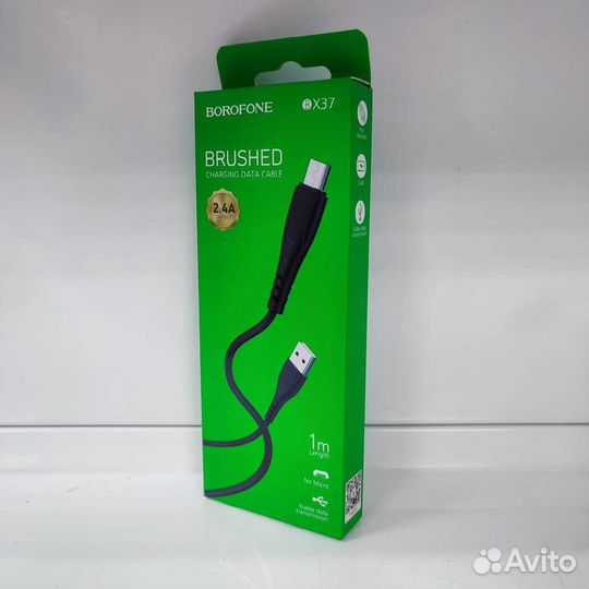 Кабель microUSB Borofone BX37 Wieldy (2.4A,1m) bla