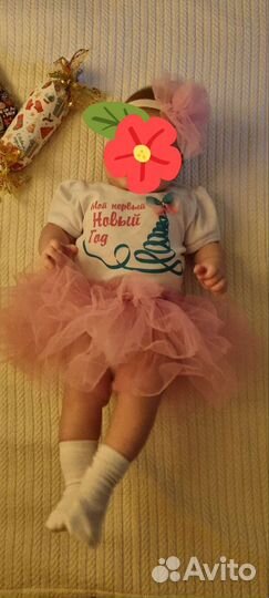 Комплект юбка боди новогодний для девочки 74 см