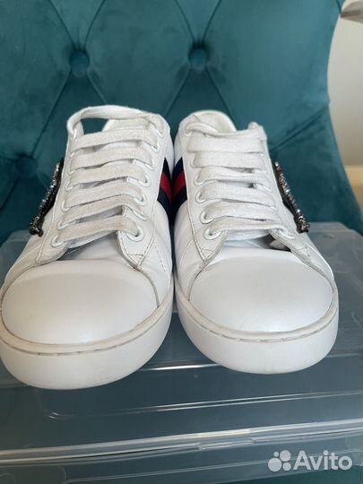 Кеды кроссовки женские кожаные белые Gucci 37