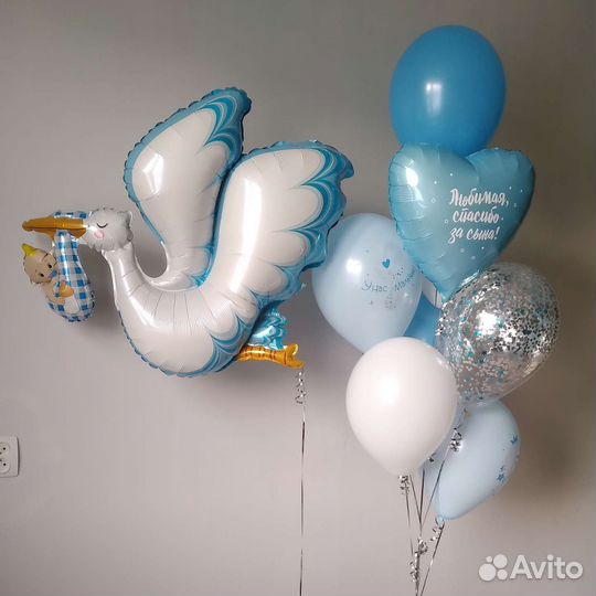 Гелиевые воздушные шары на выписку из роддома