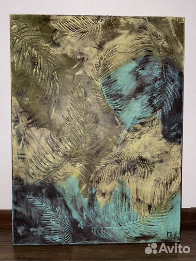 Картина интерьерная абстракция пальмы