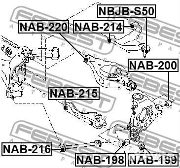 Сайлентблок тяги infiniti FX45/35 02-08 зад.подв