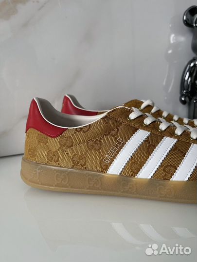 Кеды Adidas x Gucci Original GG Beige бежевые