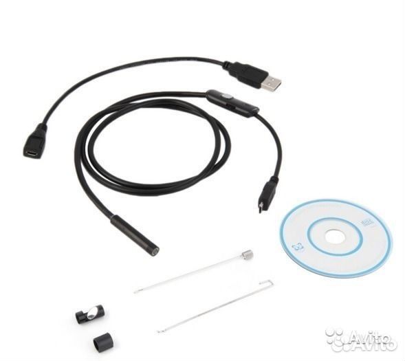 Видео Эндоскоп HD IP67 1м Жесткий и Мягкий провода